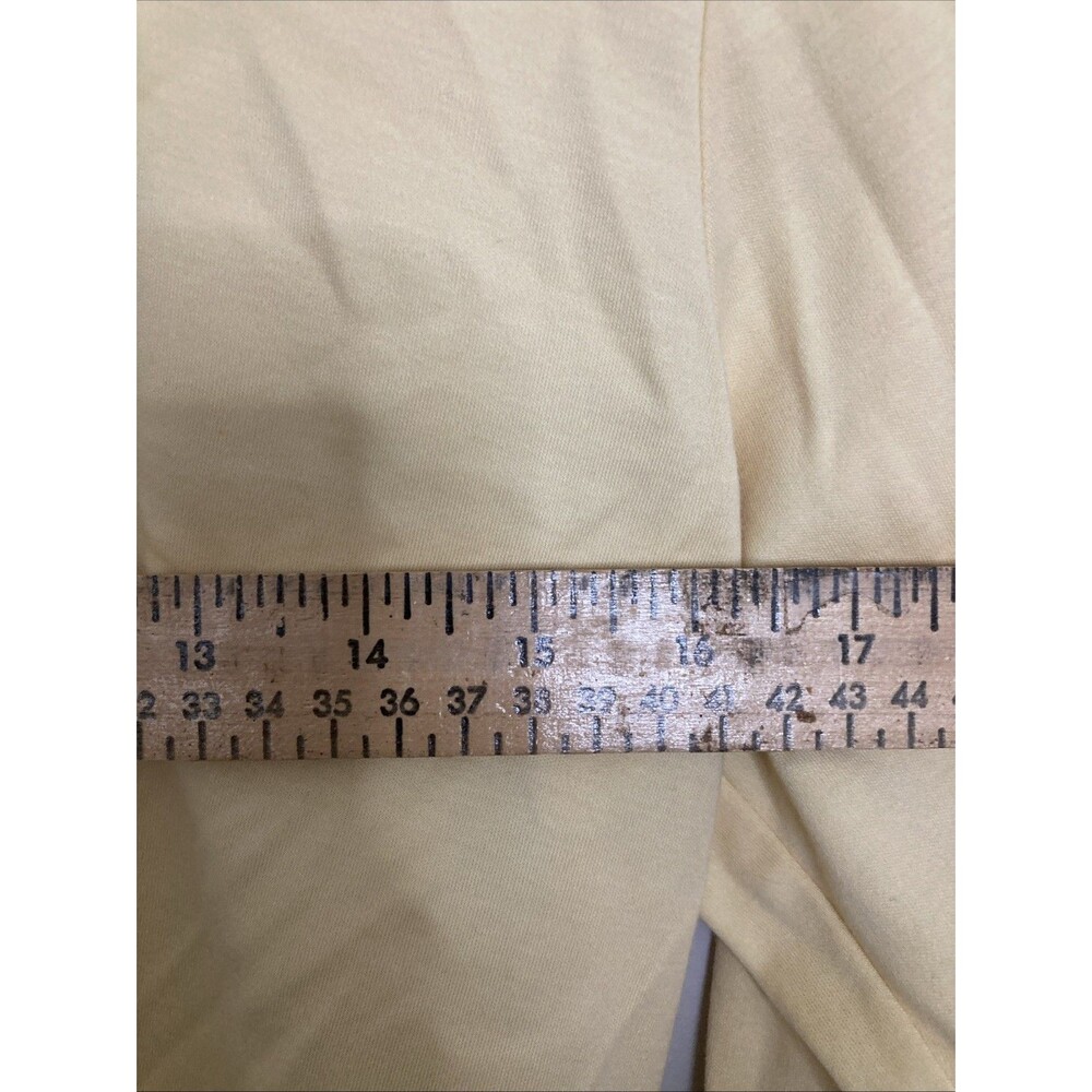LL Bean Shirt Womens M Long Sleeve Supima Cotton Mock Neck Butter Yellow - Picture 9 of 10